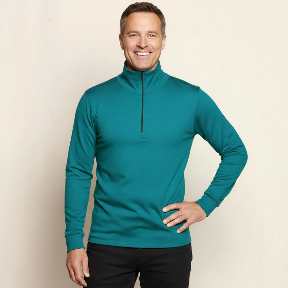 #520 Long Sleeve Merino Zip Top 275gsm