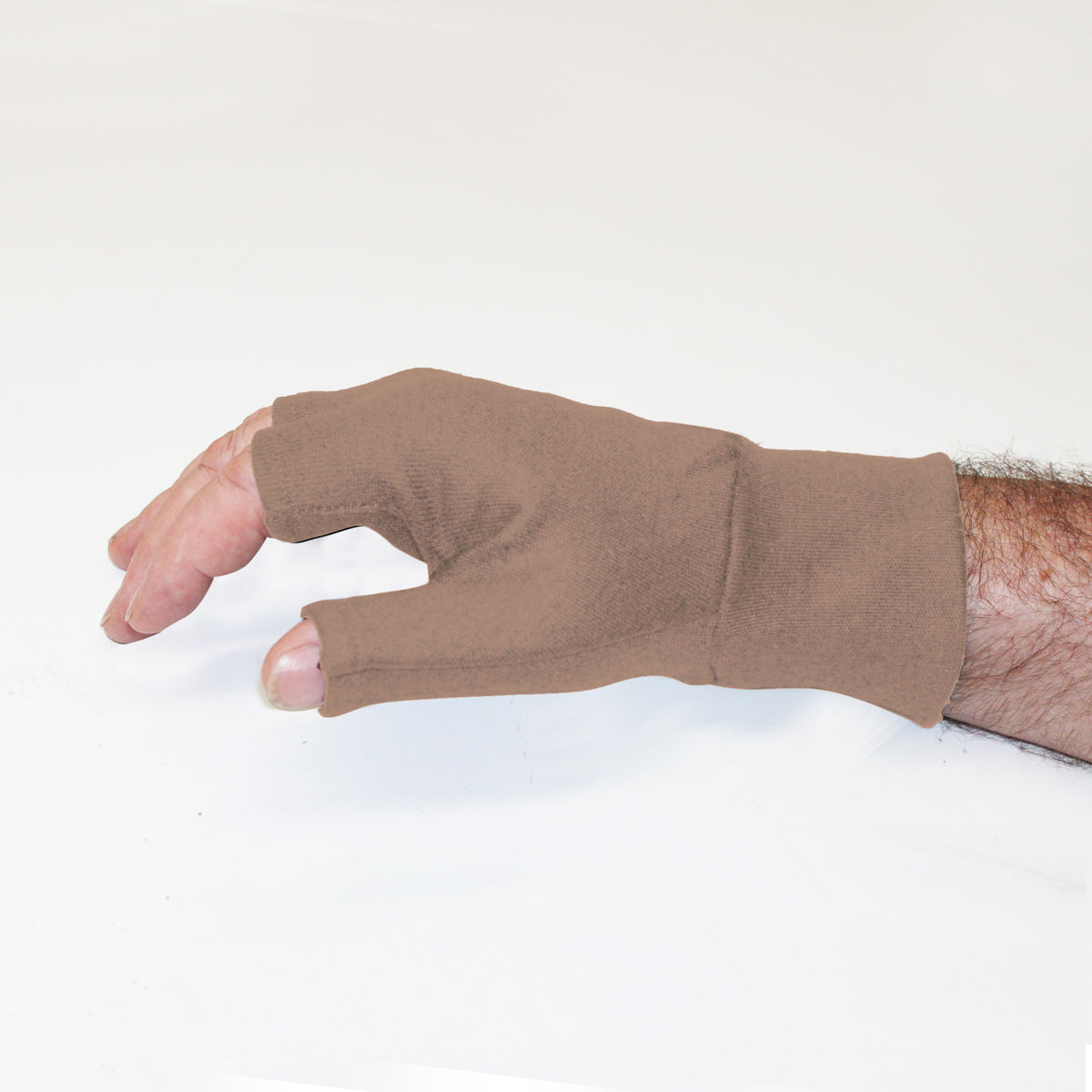 Merino Wool Fingerless Gloves in Taupe colour