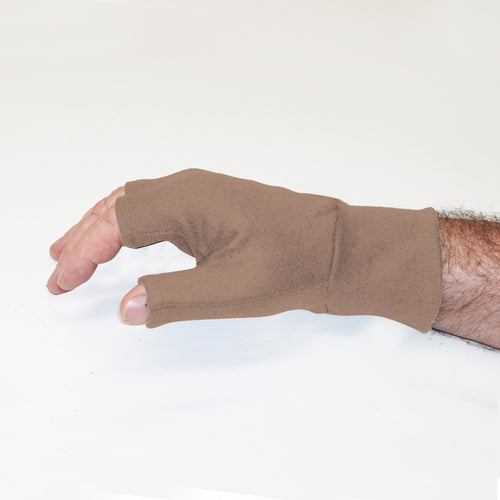 Merino Wool Fingerless Gloves in Taupe colour