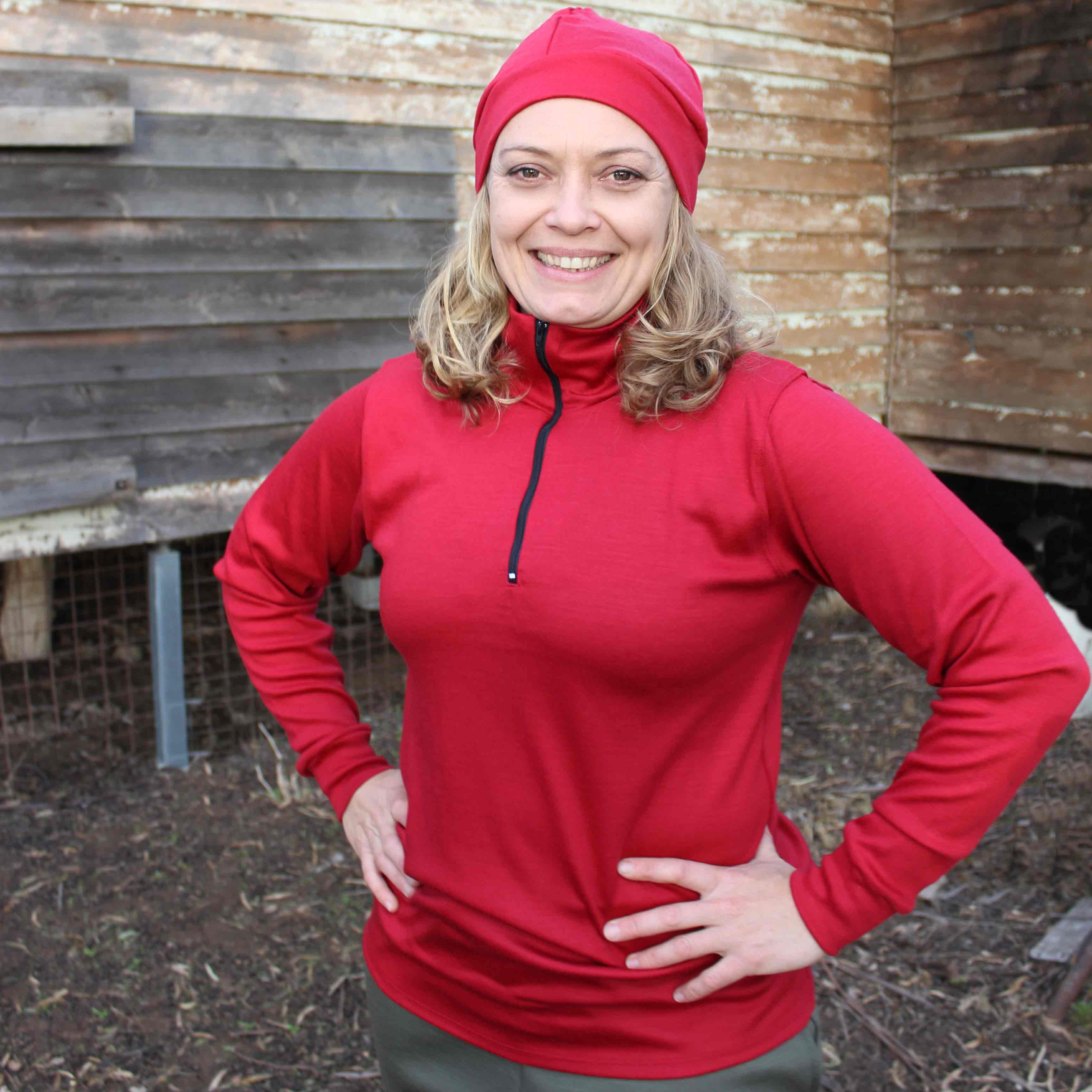 #520 Long Sleeve Merino Zip Top 275gsm