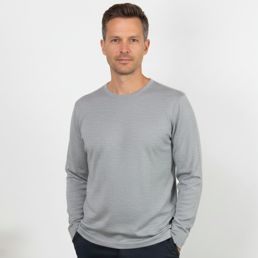 #111 Long Sleeve Crew Neck Merino T-Shirt 175gsm