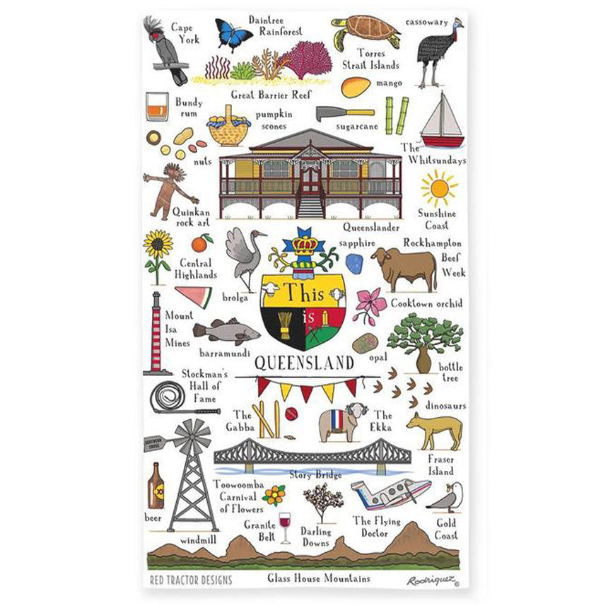 This is Queensland Linen Tea Towel