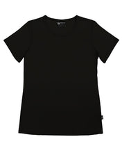Load image into Gallery viewer, Womens Merino Crew Neck T-shirt Black
