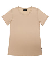 Load image into Gallery viewer, Womens Merino Crew Neck T-shirt Latte
