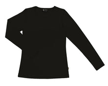 Load image into Gallery viewer, Merino Women&#39;s Crew neck T-shirt Black
