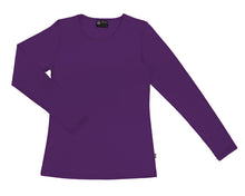 Load image into Gallery viewer, Merino Women&#39;s Crew neck T-shirt purple
