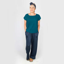 Load image into Gallery viewer, Merino Cap Sleeve Top Dark Teal
