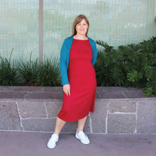 Load image into Gallery viewer, Merino Long Shift Dress - Reversible Red
