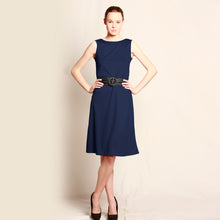 Load image into Gallery viewer, Merino Long Shift Dress - Reversible Navy
