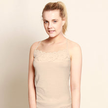 Load image into Gallery viewer, Merino Lace camisole latte
