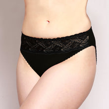 Load image into Gallery viewer, Lace Merino Hipster Briefs Black
