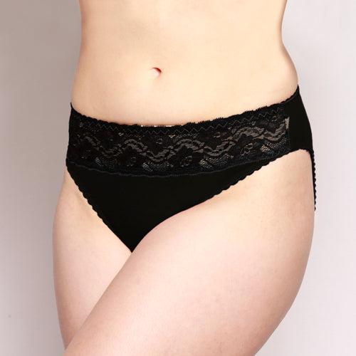 Lace Merino Hipster Briefs Black