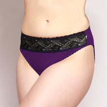 Load image into Gallery viewer, Lace Merino Hipster Briefs Purple
