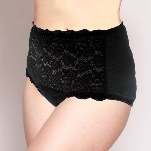 Lace Merino Full Brief Black