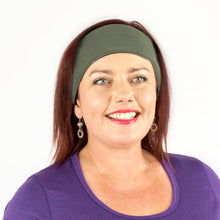Load image into Gallery viewer, Merino Earwarmers / Head Band Olive
