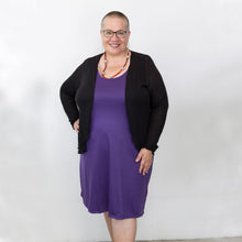 Load image into Gallery viewer, Merino Long Shift Dress - Reversible Purple
