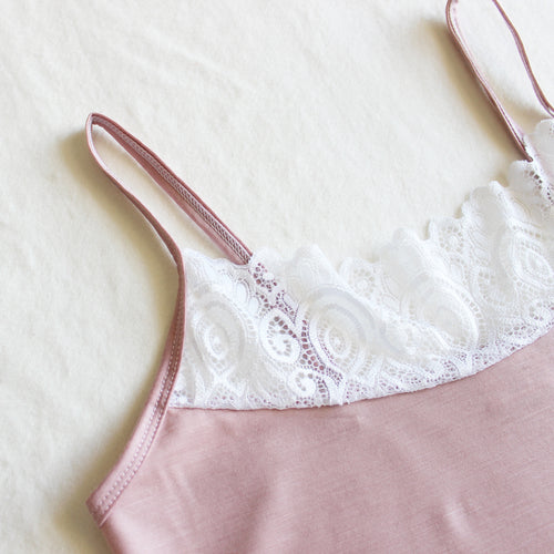Dusty Pink Lace Camisole | 100% Merino