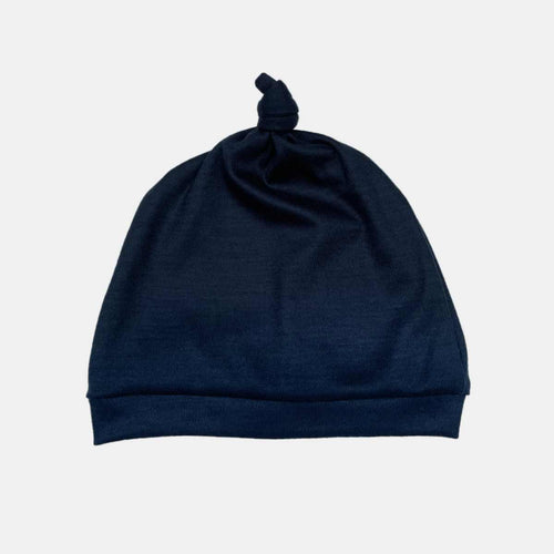 Merino Knot Beanie in Navy