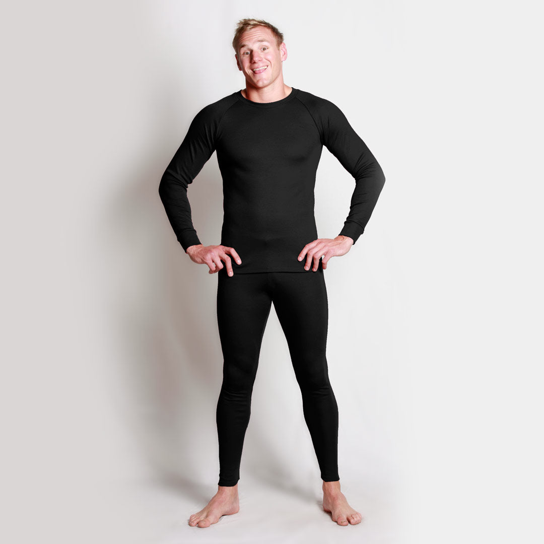 Merino Wool Half Zip Long Sleeve - Black Base Layer 320 – Merino Tech